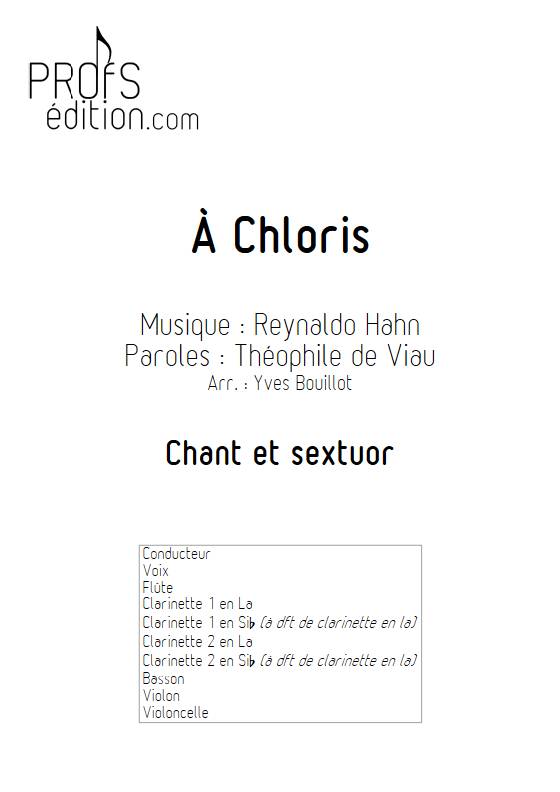 A Chloris - Chant & Sextuor - HAHN R. - page de garde