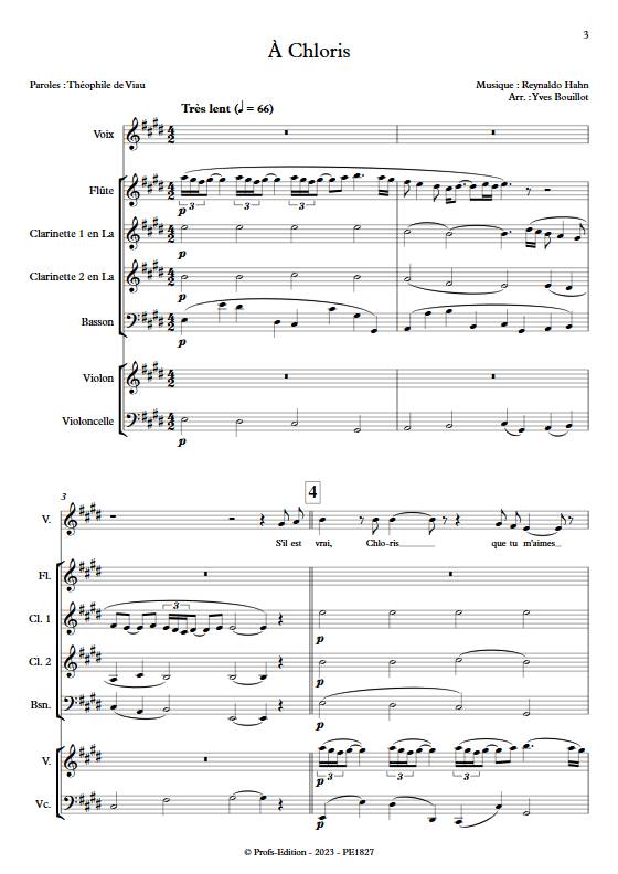 A Chloris - Chant & Sextuor - HAHN R. - app.scorescoreTitle