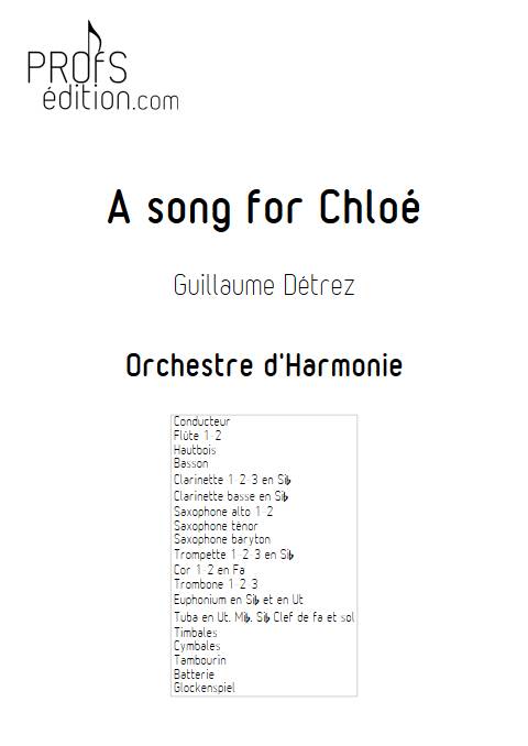 A song for Chloé - Orchestre d'harmonie - DETREZ G. - page de garde