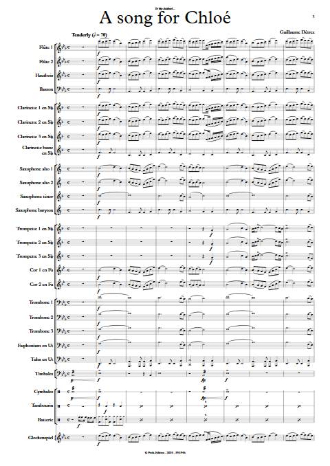 A song for Chloé - Orchestre d'harmonie - DETREZ G. - Partition