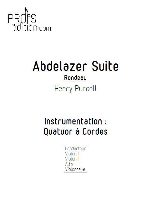 Rondeau (Abdelazer Suite) - Quatuor à cordes - PURCELL H. - page de garde