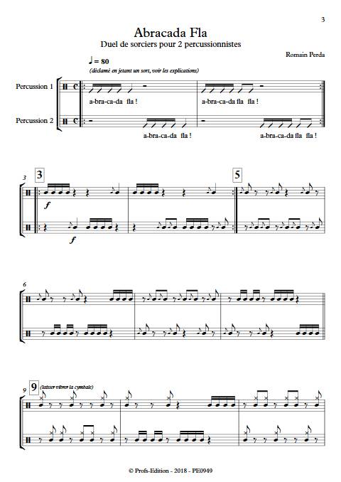 Abracada Fla - Duo Percussions - PERDA R. - app.scorescoreTitle