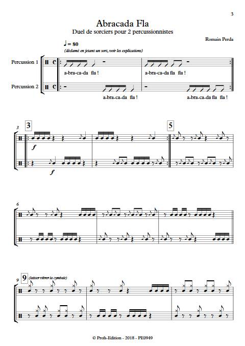 Abracada Fla - Duo Percussions - PERDA R. - Partition