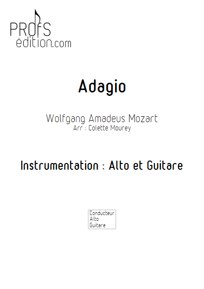 Adagio - Alto et Guitare - MOZART W. A. - page de garde