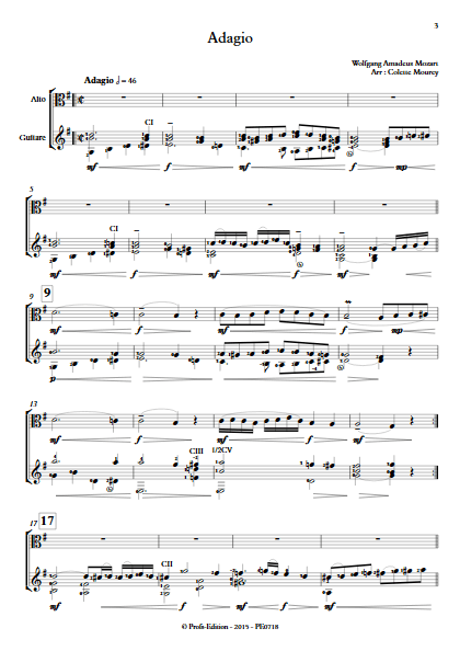 Adagio - Alto et Guitare - MOZART W. A. - Partition
