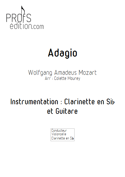 Adagio - Clarinette et Guitare - MOZART W. A. - page de garde