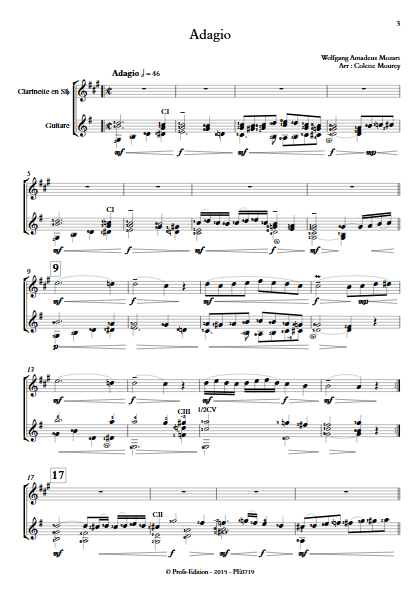 Adagio - Clarinette et Guitare - MOZART W. A. - app.scorescoreTitle
