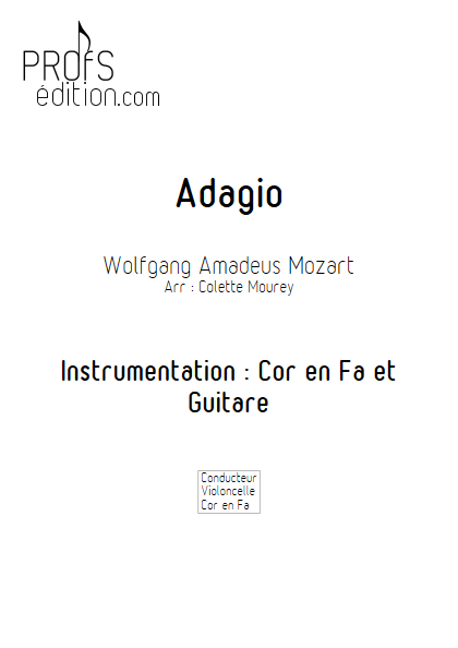 Adagio - Cor d'harmonie et Guitare et Guitare - MOZART W. A. - page de garde