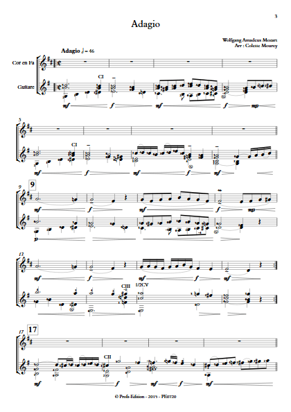 Adagio - Cor d'harmonie et Guitare et Guitare - MOZART W. A. - app.scorescoreTitle