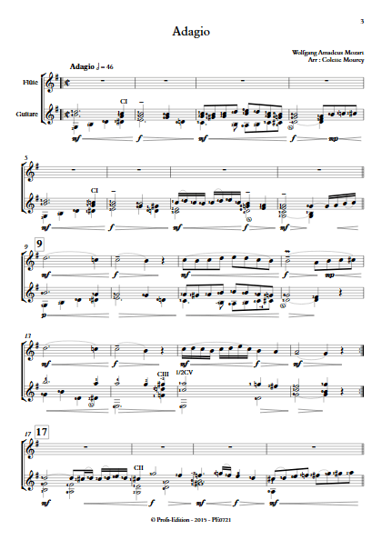 Adagio - Flûte et Guitare et Guitare - MOZART W. A. - app.scorescoreTitle