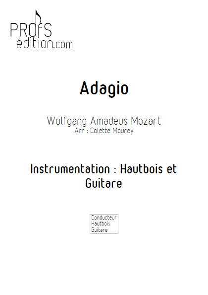 Adagio - Hautbois et Guitare et Guitare - MOZART W. A. - page de garde