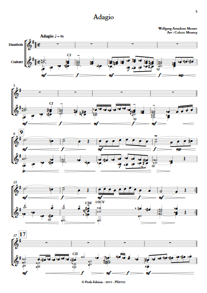 Adagio - Hautbois et Guitare et Guitare - MOZART W. A. - app.scorescoreTitle