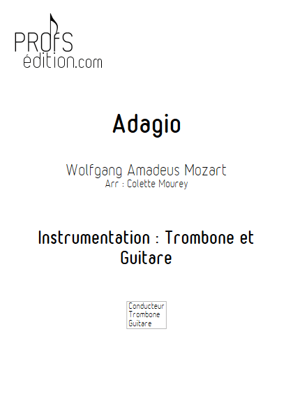 Adagio - Trombone et Guitare et Guitare - MOZART W. A. - page de garde