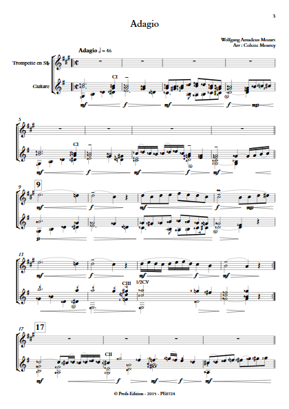 Adagio - Trompette et Guitare et Guitare - MOZART W. A. - app.scorescoreTitle