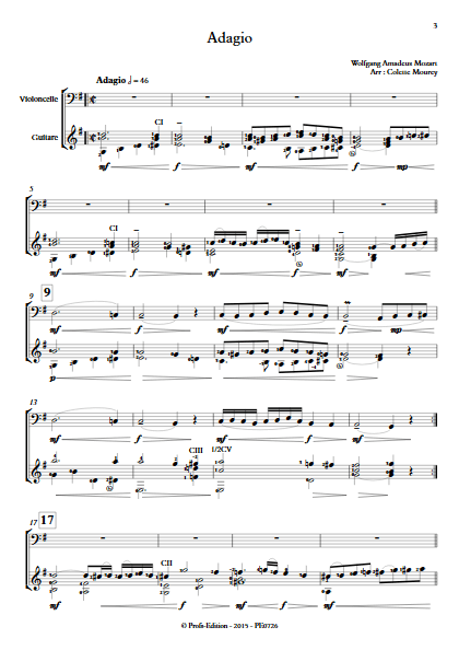 Adagio - Violoncelle et Guitare et Guitare - MOZART W. A. - app.scorescoreTitle