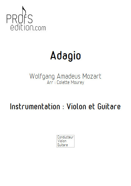 Adagio - Violon et Guitare et Guitare - MOZART W. A. - page de garde