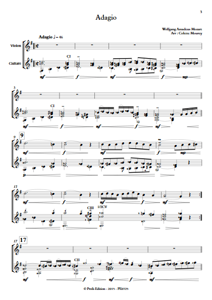 Adagio - Violon et Guitare et Guitare - MOZART W. A. - app.scorescoreTitle