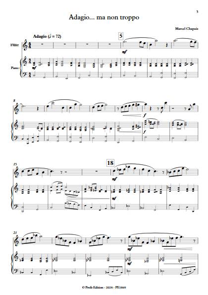 Adagio ma non troppo - Flûte & Piano - CHAPUIS M. - Partition