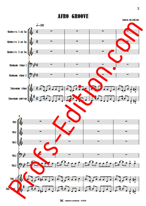 Afro Groove - Septet vents - ALEXALINE D. - Partition