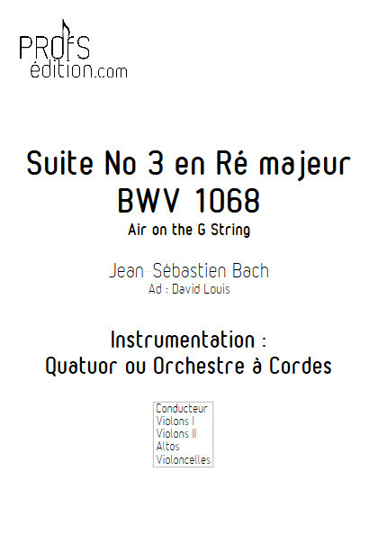 Air on G String - Quatuor à Cordes- BACH J.S. - page de garde