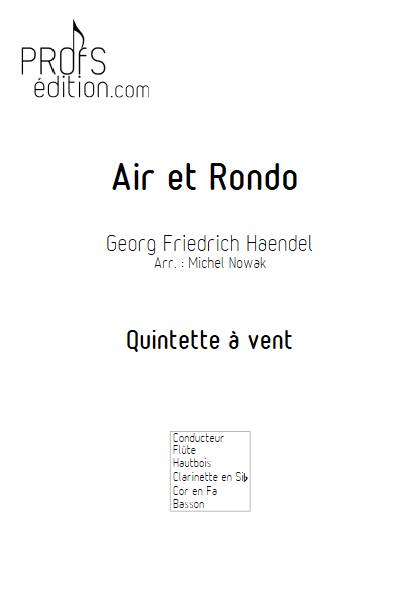 Air et Rondo - Quintette à vent - HAENDEL F. - page de garde