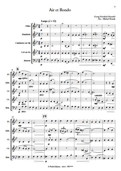 Air et Rondo - Quintette à vent - HAENDEL F. - Partition