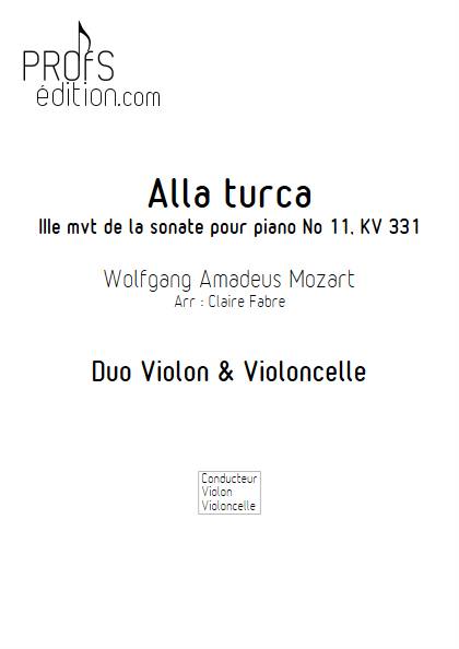 Alla Turca - Duo Violon & Violoncelle - MOZART W. A. - page de garde