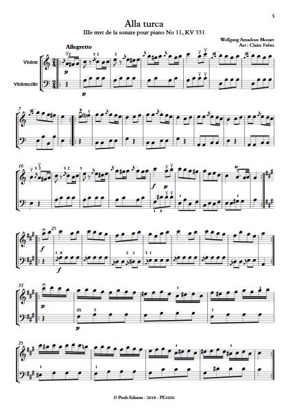 Alla Turca - Duo Violon & Violoncelle - MOZART W. A. - app.scorescoreTitle