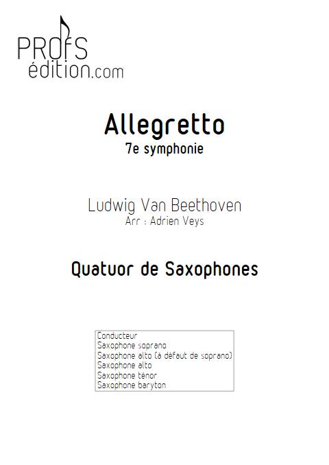 Allegretto 7e symphonie - Quatuor de Saxophones  - BEETHOVEN L. V. - page de garde