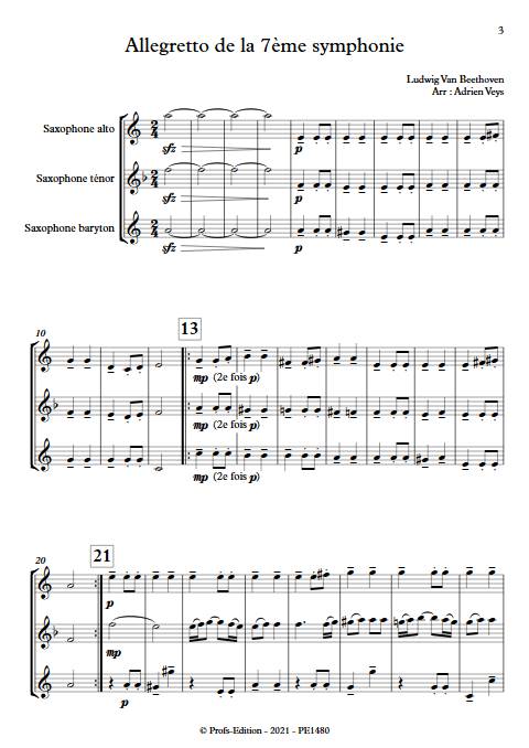Allegretto de la 7e symphonie - Trio de Saxophones - BEETHOVEN L. V. - app.scorescoreTitle