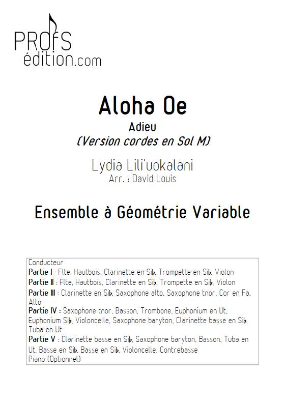 Aloha Oe - Ensemble Variable - LILI'UOKALANI L. - page de garde