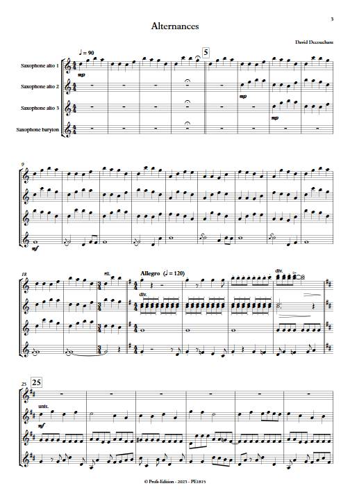 Alternances - Ensemble de Saxophones - DECOUCHANT D. - Partition