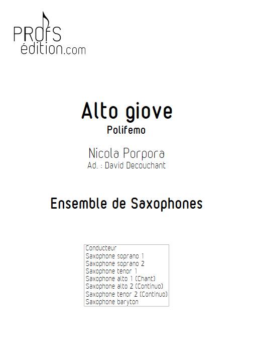 Alto Giove - Ensemble de saxophones - PORPORA N. - page de garde