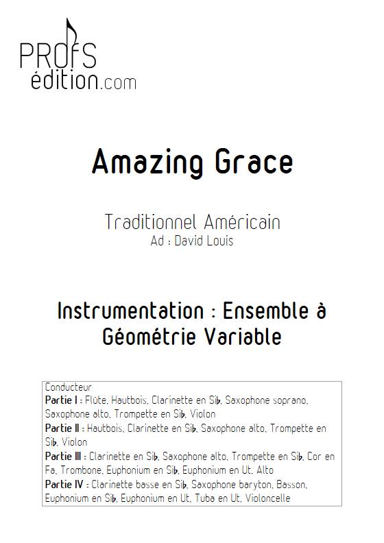 Amazing Grace - Ensemble Variable - TRADITIONNEL AMERICAIN - page de garde