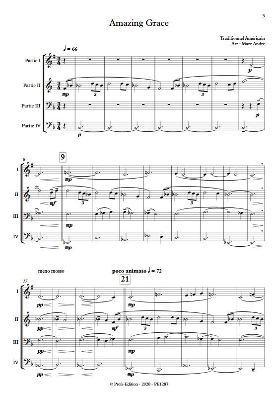 Amazing Grace - Ensemble Variable 2e Cycle - TRADITIONNEL AMERICAIN - app.scorescoreTitle