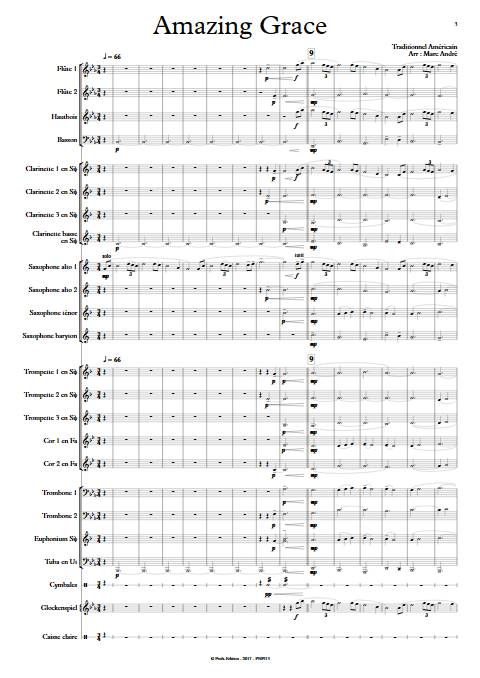 Amazing Grace - Orchestre d'Harmonie - TRADITIONNEL AMERICAIN - app.scorescoreTitle