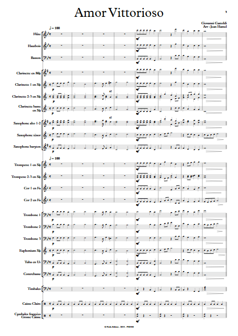 Amor Vittorioso - Orchestre d'Harmonie - GASTOLDI G. - app.scorescoreTitle