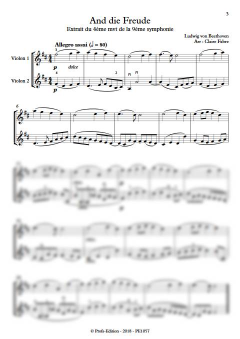 And die Freude - Duo de Violons - BEETHOVEN L. V. - app.scorescoreTitle