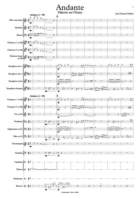 Andante - Orchestre d'harmonie - PAULEAT J. F. - Partition