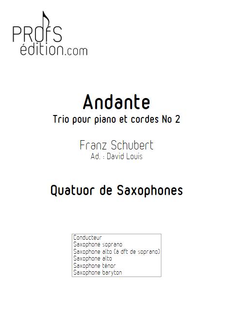 Andante Trio à cordes - Quatuor de Saxophones - SCHUBERT F. - page de garde