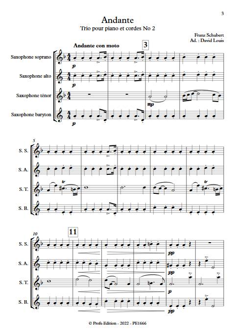 Andante Trio à cordes - Quatuor de Saxophones - SCHUBERT F. - app.scorescoreTitle
