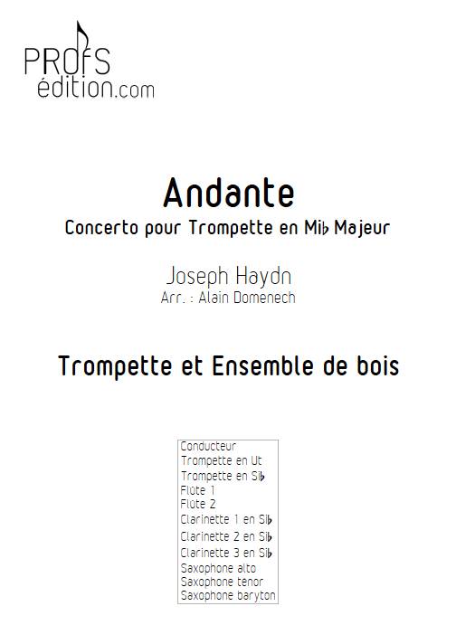 Andante Concerto pour trompette en Mib - Trompette & Ensemble de bois - HAYDN J. - page de garde