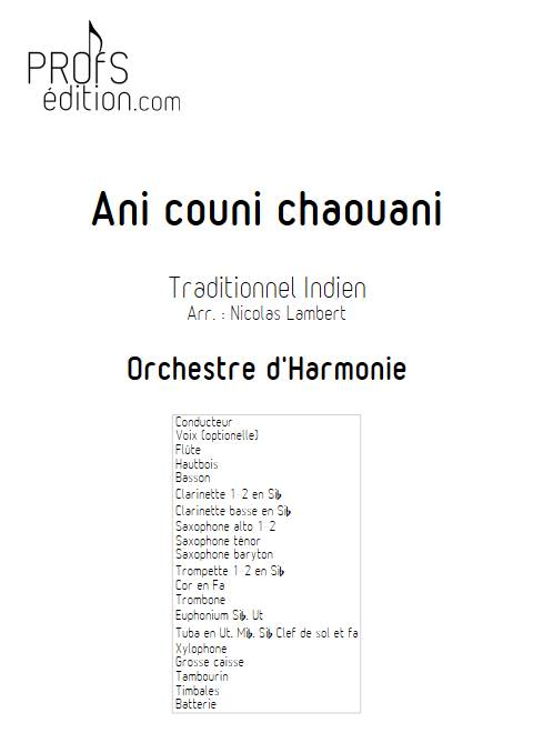 Ani couni chaouani - Orchestre d'harmonie - TRADITIONNEL AMERINDIEN - page de garde