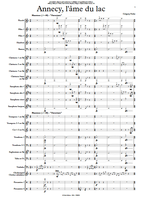 Annecy l'âme du lac - Orchestre d'Harmonie - FRELAT G. - Partition