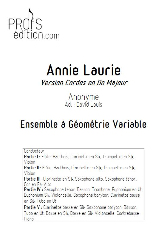 Annie Laurie - Ensemble à géométrie variable - ANONYME - page de garde