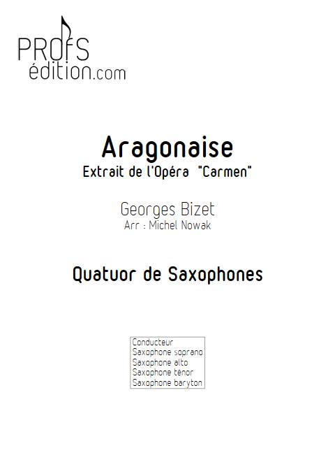 Aragonaise - Quatuor de Saxophones - BIZET G. - page de garde