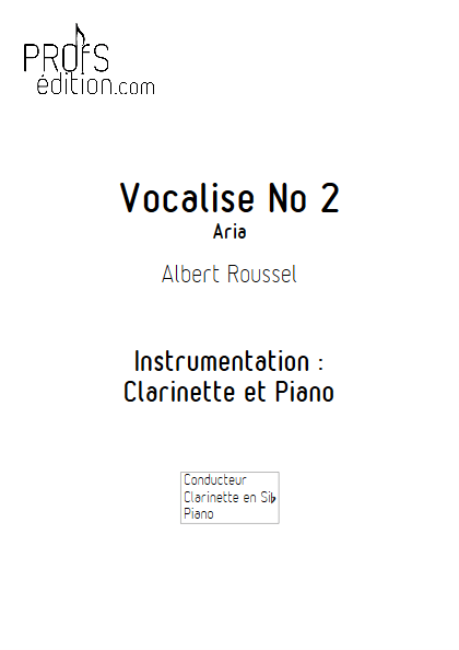 Aria - Duo Clarinette et Piano - ROUSSEL A. - page de garde