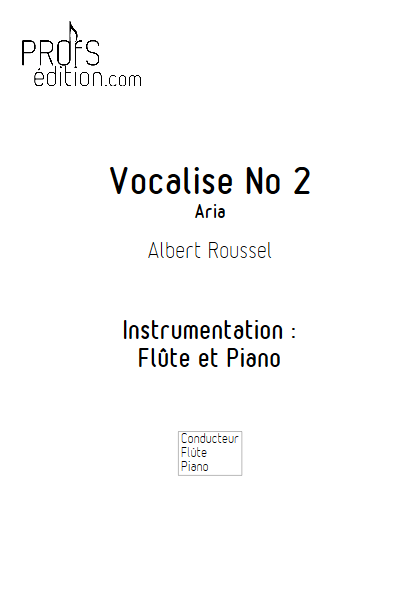 Aria - Duo Flûte et Piano - ROUSSEL A. - page de garde