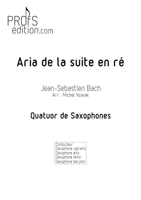 Aria suite en ré - Quatuor de Saxophones - BACH J. S. - page de garde