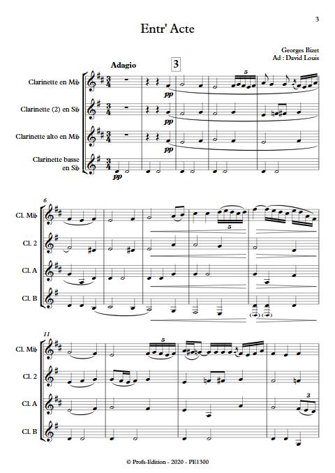 Entr'acte Arlesienne - Quatuor de Clarinettes - BIZET G. - app.scorescoreTitle